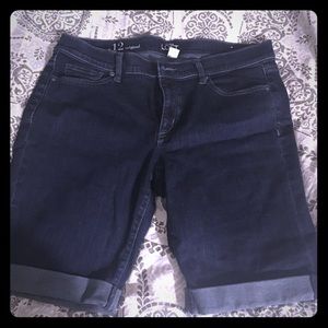 Loft stretchy long denim shorts